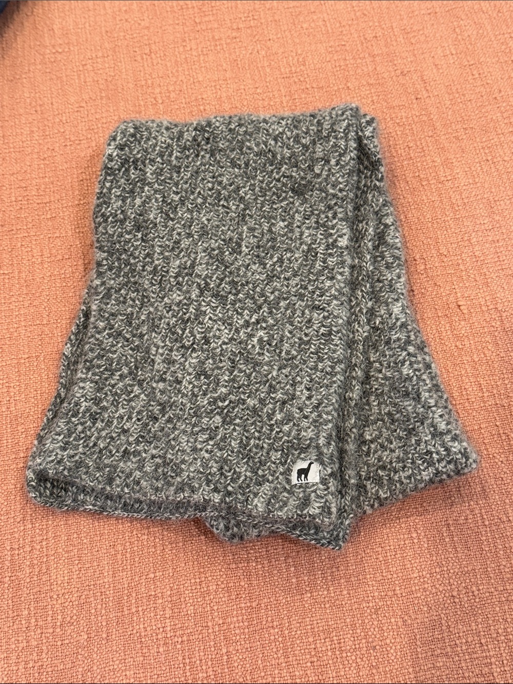 Alpaca wool Gray Knit Scarf
